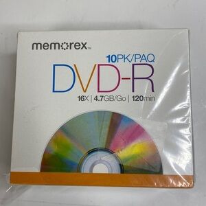 NEW Memorex DVD-R 10/Pk 16X 4.7GB/Go 120min